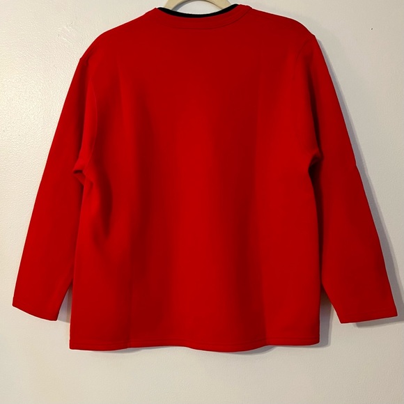 Vintage Top Stitch Morning Sun Christmas Tree Holly Collar Sweatshirt Size M - Picture 2 of 12
